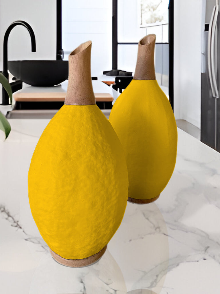 Decorative Baobab Storage Bottle - Eco-Friendly Fruit Shell with Unique African Design, Ideal for Storing Spices & Grains - Recycled Wood Base - Handcrafted in Kenya