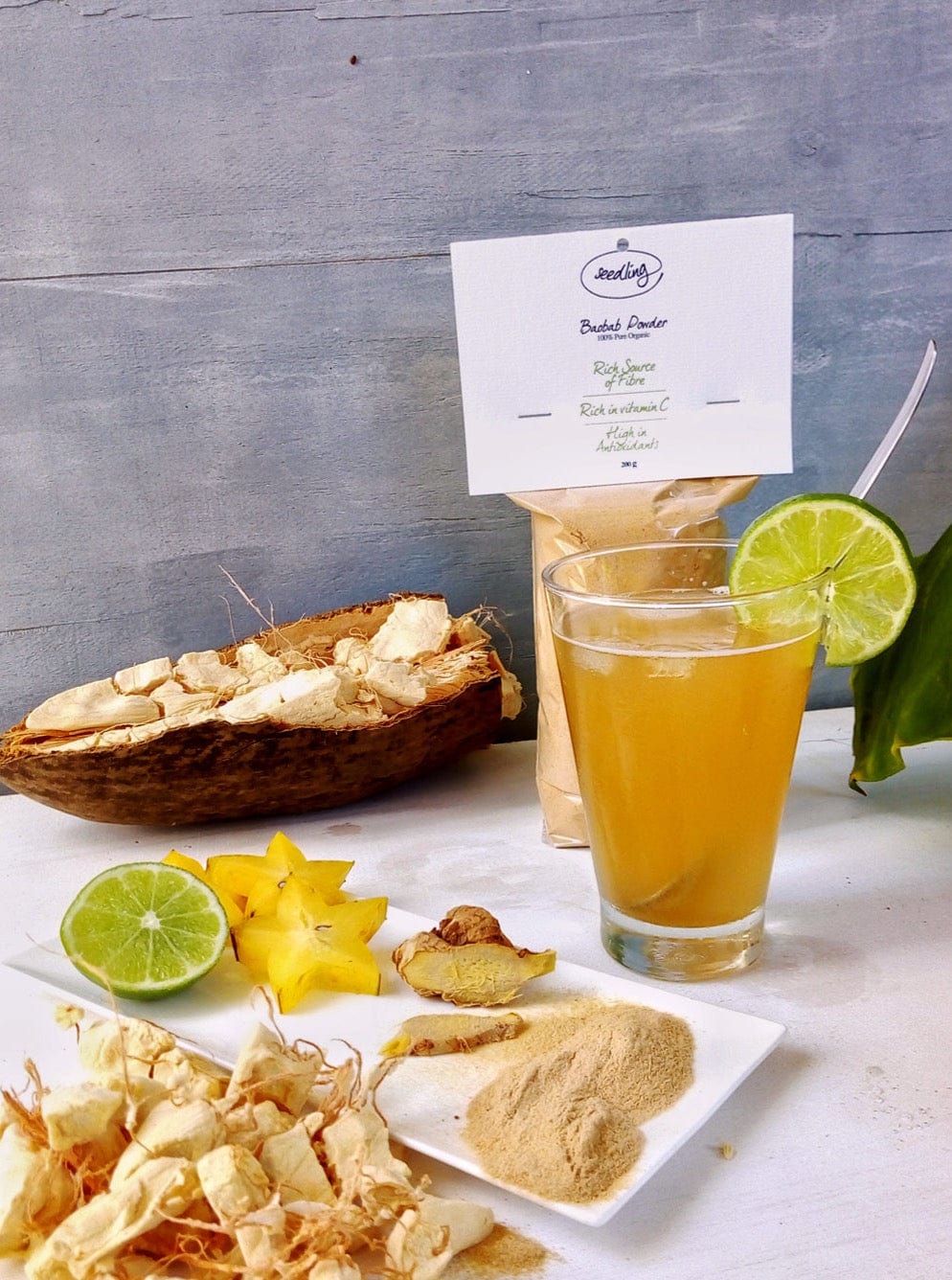 Organic Baobab Powder - Nutrient-Dense Superfood for Smoothies, Yogurt & Baking - Rich in Vitamin C, Calcium, and Antioxidants - 220g